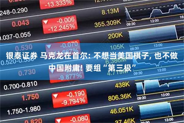 银泰证券 马克龙在首尔: 不想当美国棋子, 也不做中国附庸! 要组“第三极”